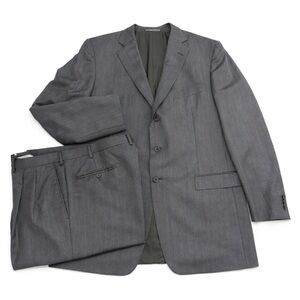 Ermenegildo Zegna 48L Gray Herringbone Suit Drop 7 Wool Silk Mohair Pants 40W